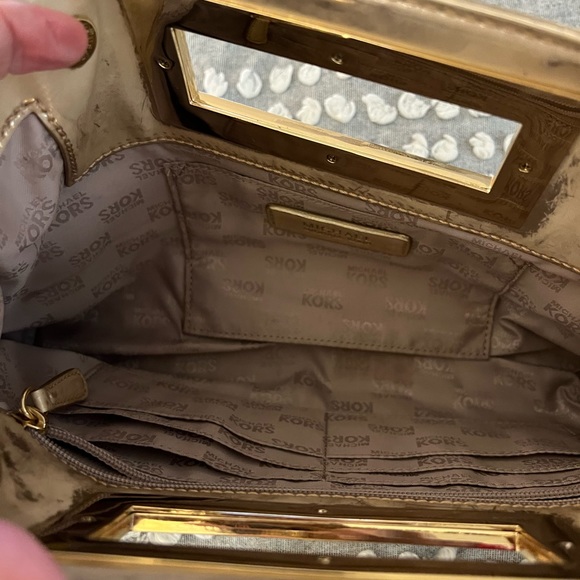 Michael Kors shiny gold clutch - Picture 6 of 9